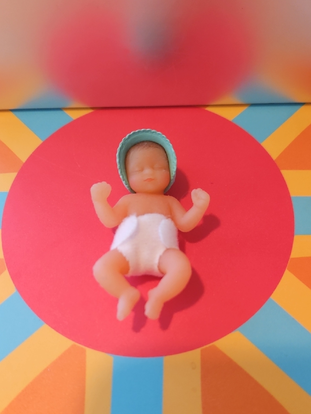 Zuru Mini Baby Doll in White Crib with Mint Bedding - Picture 5 of 7